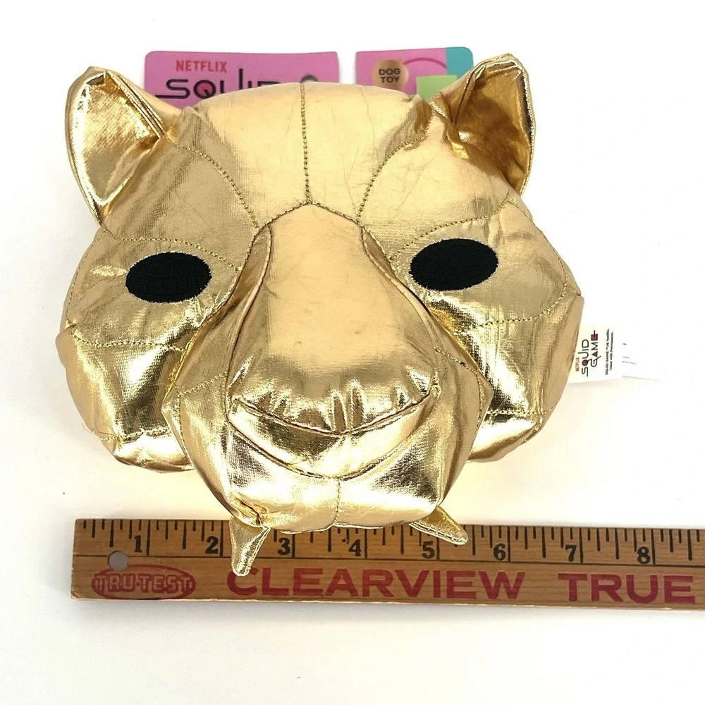 Squid Game Netflix VIP Dog Toy Gold Mask Plush Toy with Squeaker NEW